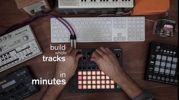 Novation Circuit Groove Box with Sample Import: 2-Part Synth, 4-Part Drum Machine and Sequencer, Black (NOVSYNTH04)