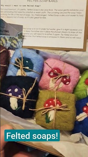 I make these felted soap bars! #needlefelting #soap #soapbar #cute #mushroom #handmade #gifts