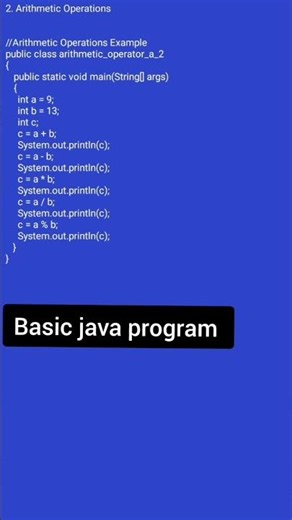 Arithmetic Operations java