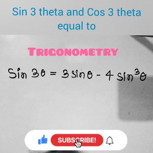 Sin 3 theta & Cos 3 theta formula #trigonometry#mathematics#importantformula#