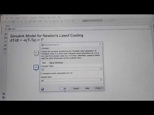 simulink model for cooling law (1st order DE using integrator)