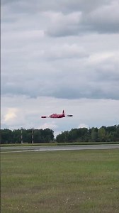Red Knight T-33 taking off ‪@airshowlondon2831‬‪@JetAircraftMuseum‬ #rcaf #redknight #t33