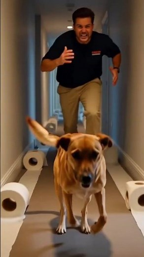 Man Chasing His Playful Dog!"🏁🚩🇺🇲😂😂