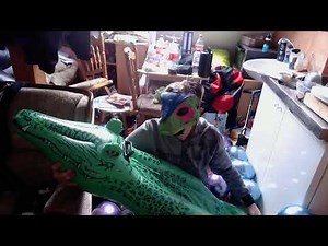 Inflatable Crocodile Deflating