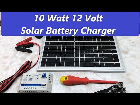$33 Eco-Worthy 10W 12V Solar Panel Battery Charger Setup and Test