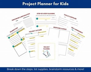 Project Planner for Kids: Goal Setting, Actionable Steps (PDF Download) - Etsy Israel