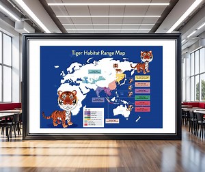 Tiger Habitat Karte: Safari Lernposter (Digitaler Download) - Etsy.de