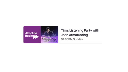 I will be on the Tim Burgess show today at 10pm on Absolute Radio talking about The Joan Armatrading album along with the producer Glyn Johns. This is our first interview together in over 30 years. We hope you enjoy the the look back. https://tinyurl.com/bdf3xj3v | Joan Armatrading