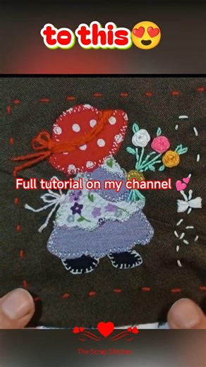 Scrap Fabric Appliqué + Hand Embroidery 🌸