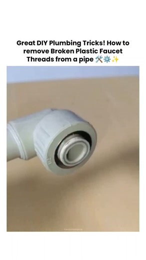 Theviralblendhub | This X post shares a 18-second DIY video tutorial on extracting broken plastic faucet threads from a PVC pipe by drilling, heating with a... | Instagram