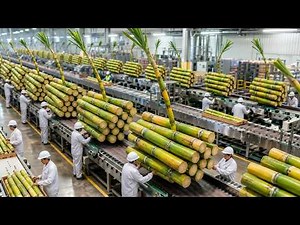 Inside a Giant Cane Sugar Factory | How Fresh Sugarcane Becomes Shiny Crystal Sugar Factory Process