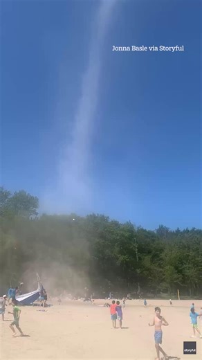 18K views · 78 reactions | Moment terrified kids flee 'dust devil' tornado | The Sun News | Facebook