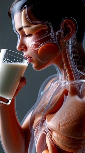 Milk Enters Your Body → Watch the Magic 😱 Transparent Animation