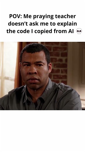 POV: Me praying teacher doesn’t ask me to explain the code I copied from AI 💀 #coding#python#shorts
