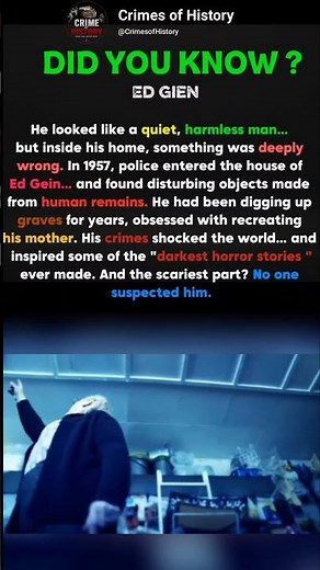Ed Gein: The Killer Behind Horror Movies 😨 #crime #facts