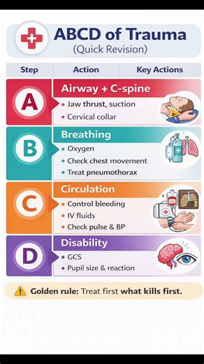 ABCD of Trauma 🚑 | Life-Saving Steps Every Doctor Must Know#shortsfeed
