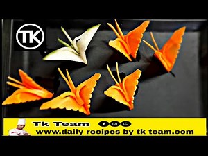 Beautiful Carrot Butterfly Garnish - Carrot Carving Butterfly - Khan Chef Kitchen