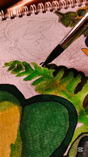 leafs doodle🌿(part7)||fern plant|#shorts #nature #art #drawing #popular #trending #painting #music