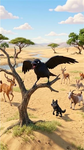 Did the crow understand the wolf's trick? | Hindi moral story #shorts