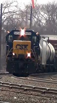 CSX and Norfolk Southern team up to pull big freight train.