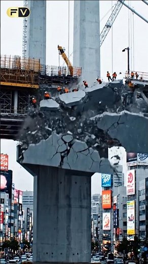 Shocking Bridge Collapse in Japan 🚧 | Massive Construction Fail!