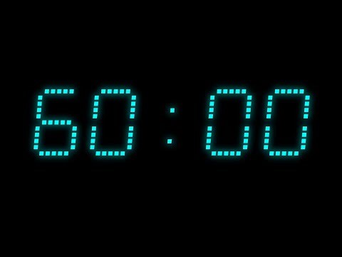 60 minutes Cyan Glow Countdown | LED-Style Timer | Silent