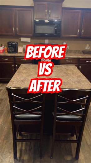 Kitchen Island: BEFORE vs. AFTER! 🎅🏾 #youtubeshorts #christmas #beforeandafter #decoration #shorts