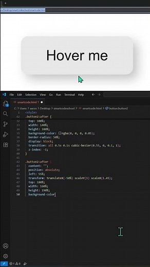 Hover Button Animation Using HTML & CSS ✨ | Modern UI Button Effect | Smart Code School #coding