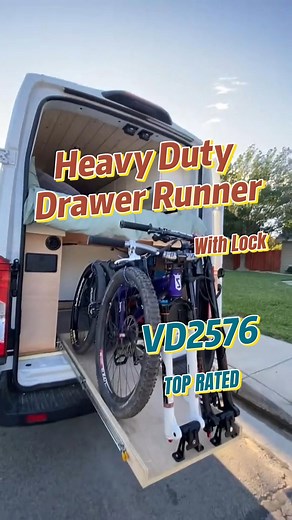 Using VD2576 Heavy Duty Drawer Runners to convert a telescopic locking mountain bike rack https://vadania.com/product-category/drawer-slides/industrial-drawer-slides/ #vadania #hardwaretools #remodeling #drawerslides #woodworking #woodwork #vanlife #vanlifestyle #camping #camper #lifetip #lifeidea #diy #hinges #bracket #OverlandVehicle #Overland #RVRenovation #RVDIY #overlandvan #sprinter4x4 #sprintervan #sprintervanconversion | Vadania Hardware | Facebook