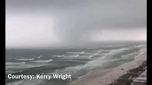 BREAKING: Hotels get hit by possible tornado in Panama City Beach near Front Beach Road, Thomas Drive area. “We literally had to outrun a tornado on the beach”, says another person taping the tornado on the beach. | Colin Scroggins CNAW