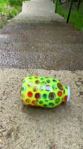 Breaking rainbow glass bottles ⚠️🔥 Crushing Crunchy & Soft Things !