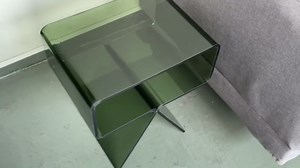 Acrylic Nightstand Side Table Modern Design Clear Home Decor Display End Table for Living Room (Green)