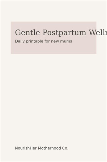 Gentle Postpartum Wellness Checklist | Daily Self-care Planner for New Mums | Healing & Nourishment Printable - Etsy