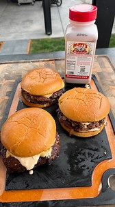 Fried onion smash burgers with @pappysfinefoods choice seasoning Pick up a bottle via link in my bio | Miguels cookingwithfire
