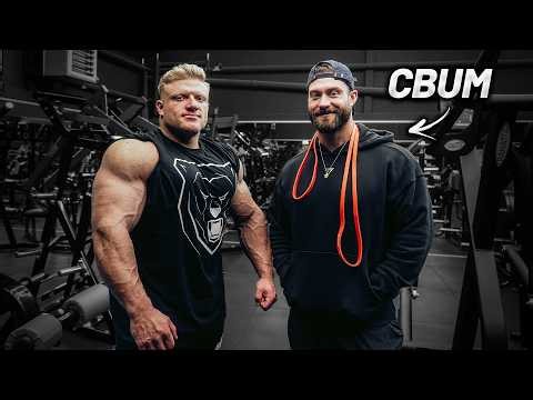 The first guest in my gym! Big arms w/ @ChrisBumstead