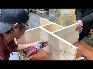 Extreme Creative Woodworking Skills - How To Make Coffee Table Easy Using Hidden Drawers