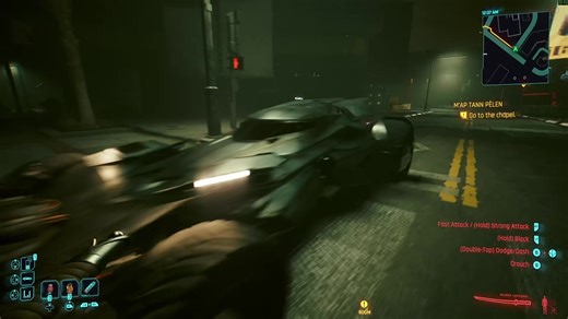 Exploring the Batman and Batmobile in Cyberpunk 2077