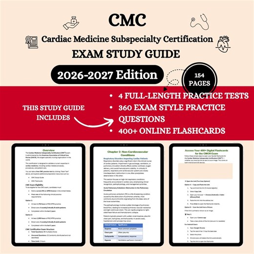 Cmc Review 2026 | Cmc Study Guide | Cardiac Medicine Certification | Cmc Notes | Cmc | Cmc Practice Test | Cmc Exam | Cmc Flashcards - Etsy