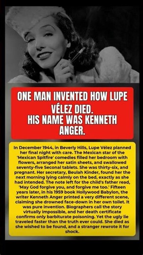 ONE MAN INVENTED HOW LUPE VÉLEZ DIED.HIS NAME WAS KENNETH ANGER. #donfrancisco