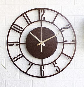 Hammered Bronze Metal Wall Clock: Large Rustic Mid Century Modern Art - Etsy