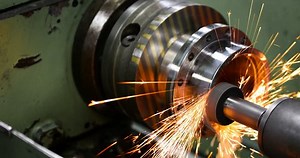 machine tool in metal factory with drilling cnc machines