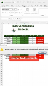 Como bloquear celdas en tu fichero de excel #Excel #office #tutorial | El Pollo Excel-ero