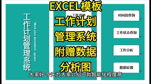 EXCEL工作计划管理系统模板，附赠数据分析图
