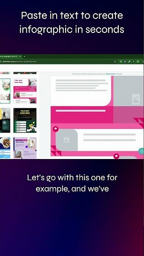 Piktochart #AI paste in text to create infographic in seconds