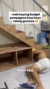 1.3M views · 8.8K reactions | Ang laki ng tipid namin kasi DIY lang. #diyUnderstairstorage #understairsnook #understairsideas #doityourself #DIY #diyhomeprojects #diy | Mamshie Ghelai FamSquad | Facebook