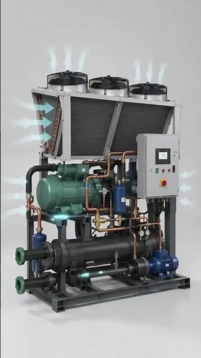 How Industrial Chillers Actually Work! ❄️⚙️#engineering #industrialdesign #hvac