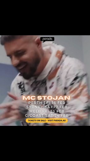 🎉 Get ready this week coming. 🎤 Superstar from Belgrade, MC STOJAN, will be live in Australia alongside guest DJ SPAZ from Chicago. Friday 16 Feb - Perth Saturday 17 Feb - Sydney Friday 23 Feb - Melbourne Saturday 24 Feb - Gold Coast Don't miss out! Get your tickets now at parada.au #MCSTOJANlive #DJSPAZ #AustraliaBound 🎶🌟 | CLUB PARADA