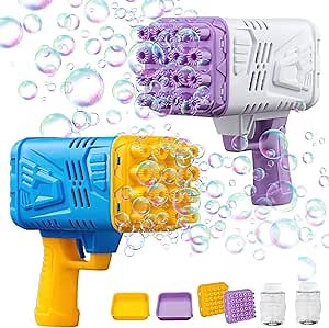 2 Pack Bazooka Bubble Gun Toys for Ages 2-4 Toddlers|Mini Bubble Machine Gun Blaster Toys for Ages 5-7 Kids|Birthday Gifts for 6 8 9 3 Year Old Boys and Girls