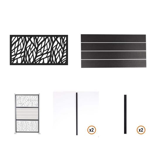 Deckorators Outdoor Privacy Screen Kit with Wildwood Insert and Slate Panels For In-Ground Installation - The Home Depot