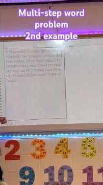 Multiplication unit, solving multi step word problems. 2nd example